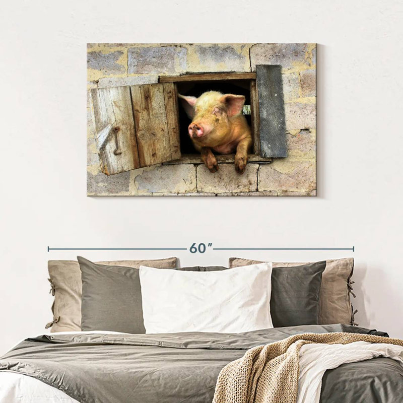 Brampt Smiling Pig, 30" H x 45" W