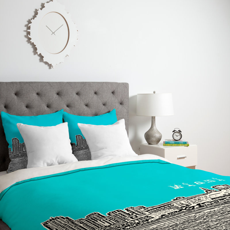 Housse de couette Bird Ave Miami, Bleu sarcelle, Grand