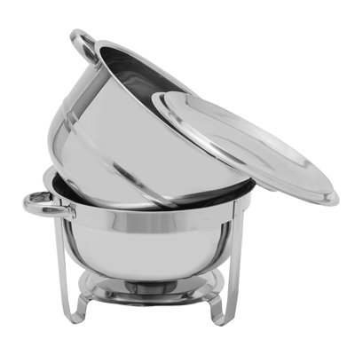 14.2Qt Gold Stainless Steel Round Chafing Dish with Lid