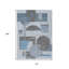 Tapis géométrique lavable intérieur / extérieur bleu 10 pi x 14 pi