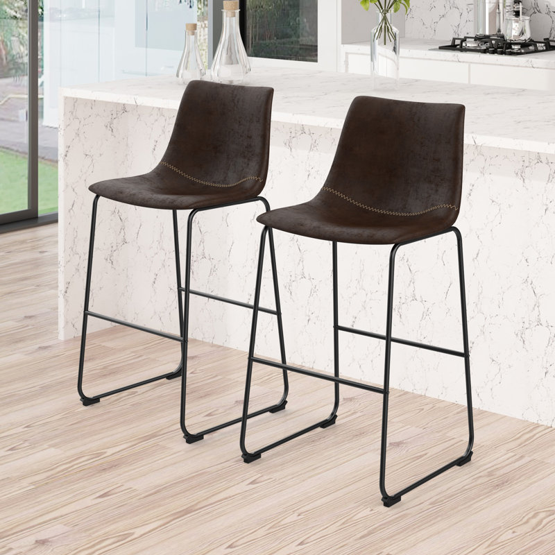 Tabouret de bar et de comptoir 27,55 po Daves, Noir, noir, noir, noir