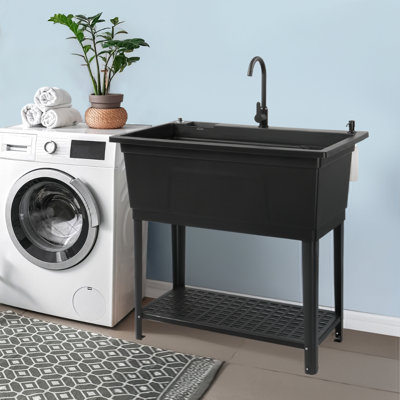 Grande cuve à lessive 40 po avec lavabo utilitaire avec robinet