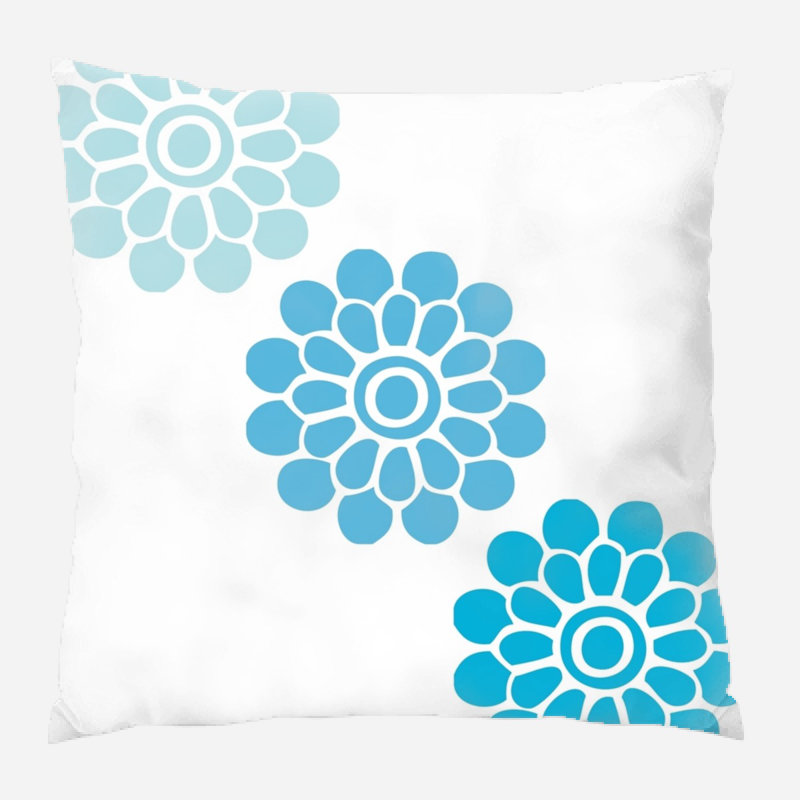 Flowers Geometric Microsuede Reversible Throw Pillow