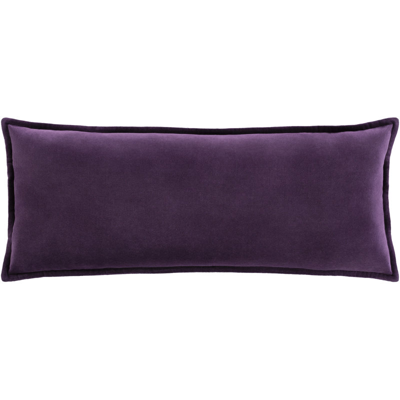 Housse et insert de coussin rectangulaire en coton Norwin, Duvet, Prune foncée, H 12 po x l 30 po