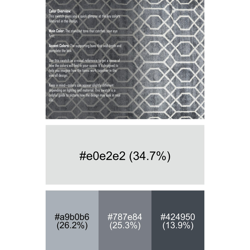Tapis gris/bleu clair contemporaine, Rectangle 5 pi x 7 pi