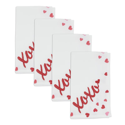 Serviettes décoratives Text Script (ensemble de 4) - Motif ludique pour manger et recevoir, 20 po x 20 po