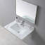 Dessus de meuble-lavabo en pierre Montary de 31 pouces de couleur Carrara avec lavabo en céramique encastré et trou de robinet simple avec dosseret