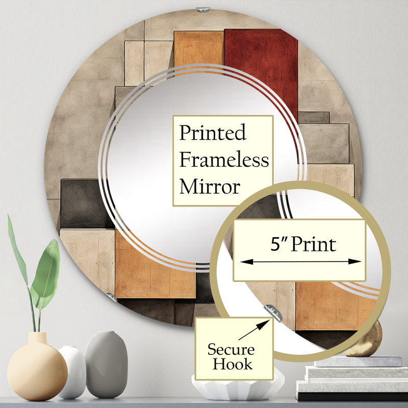 Apsford - Miroir mural moderne rond, 24 po x 24 po