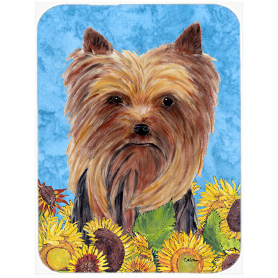 East Urban Home Yorkie Glass Cutting Board