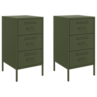 Bedside Cabinets 2 pcs 36x39x68 cm Steel