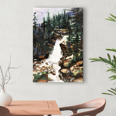Falls of Alberta Rustic Canvas - Bathroom Home Decor Art