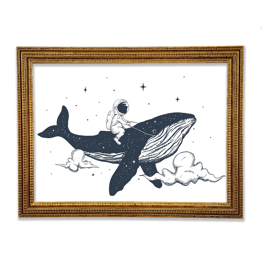 Gerahmtes Leinwandbild Astronaught On A Whale