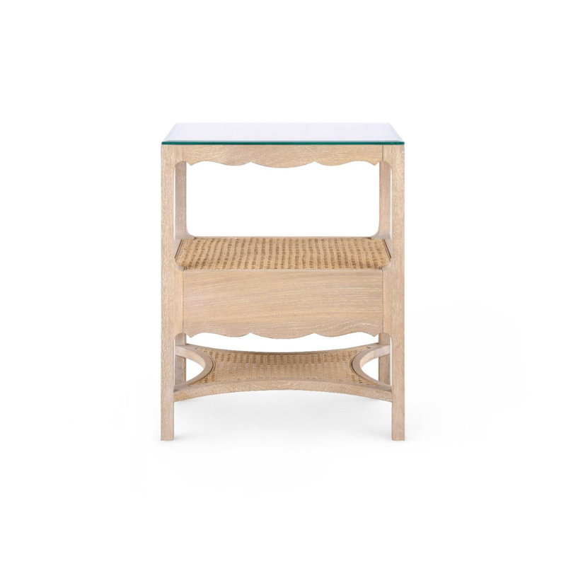 Glass End Table, Brown
