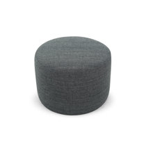 Modern Round Design Pouf in Fabric, Metal Structure