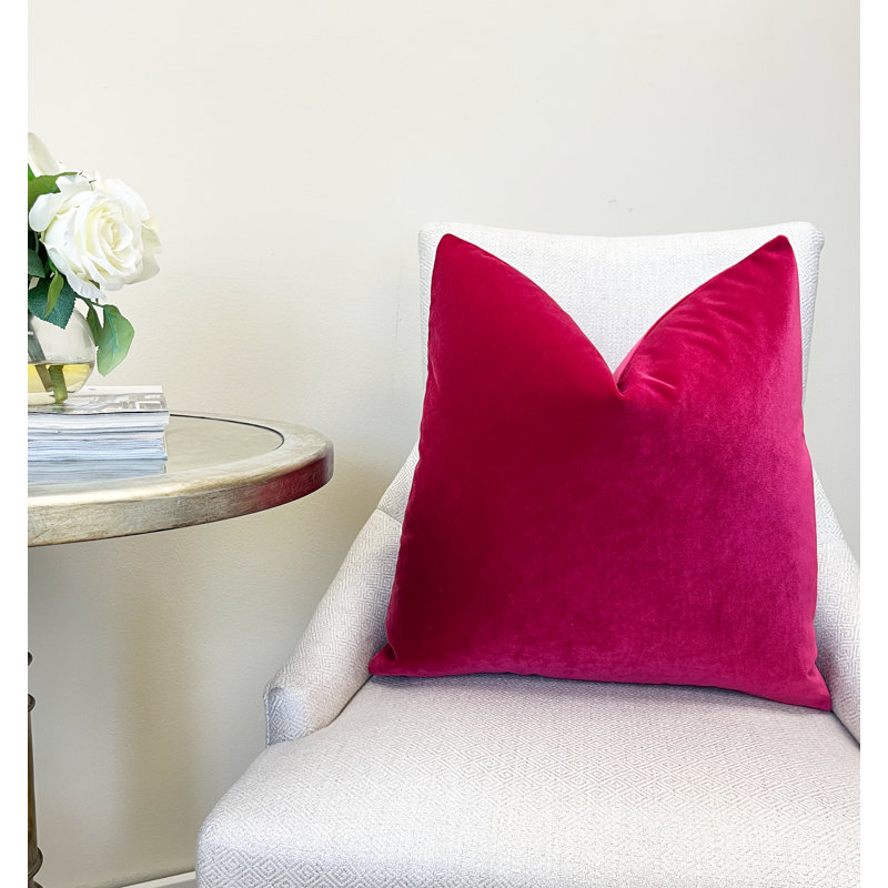 Housse de coussin en velours rose, H 20 po x l 20 po, Rose millennial