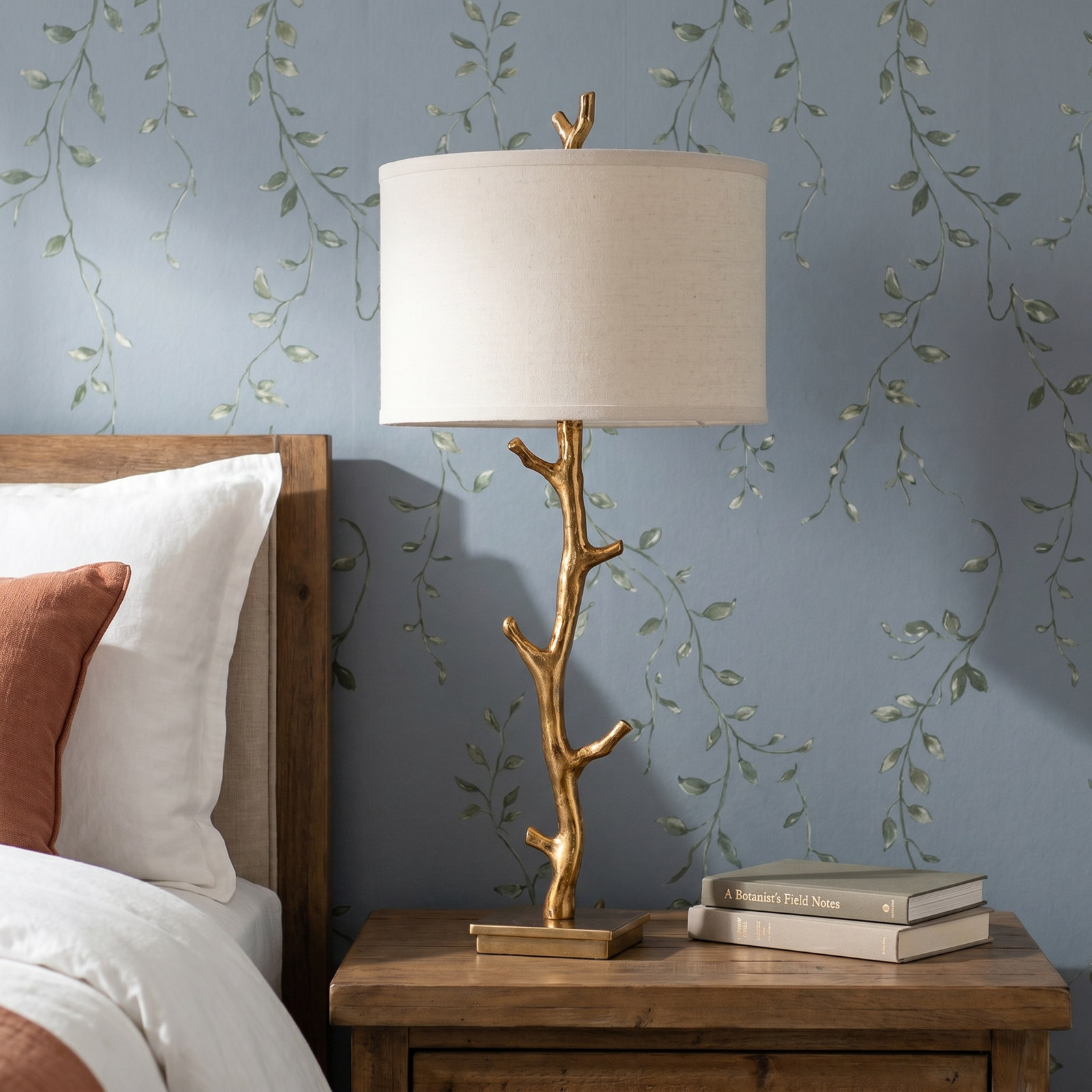Hallie Metal Table Lamp Lamp, Plated Antiqued Gold, Ivory