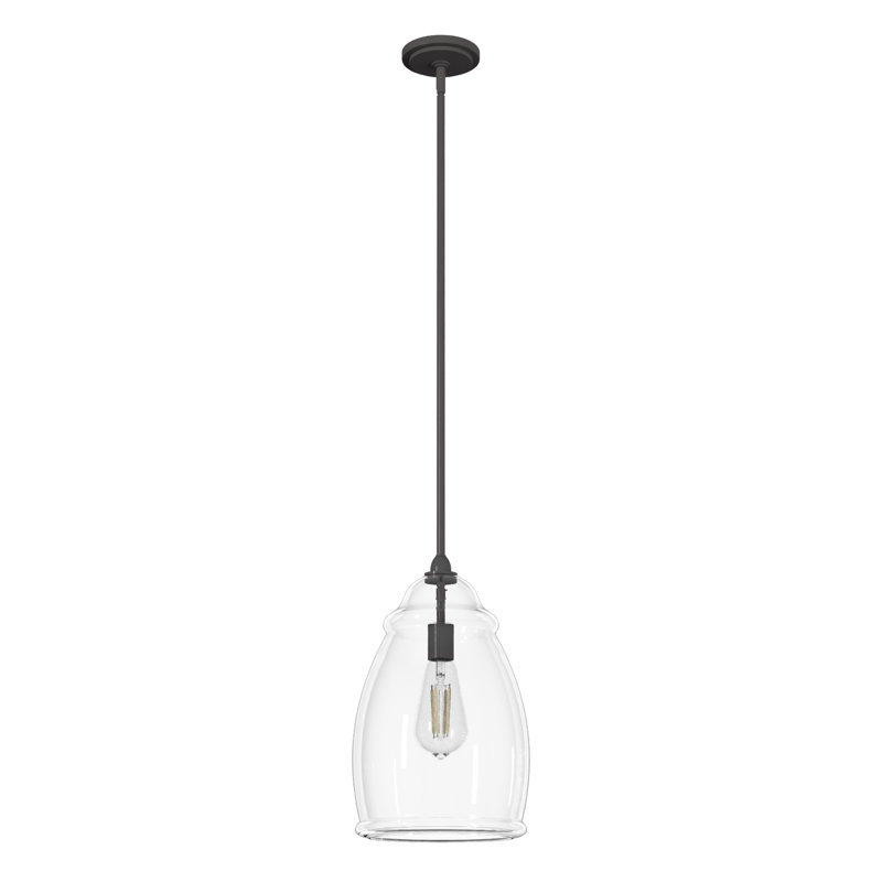 Dunshire 1 Light Noble Bronze Pendant with Glass, Medium, Seeded