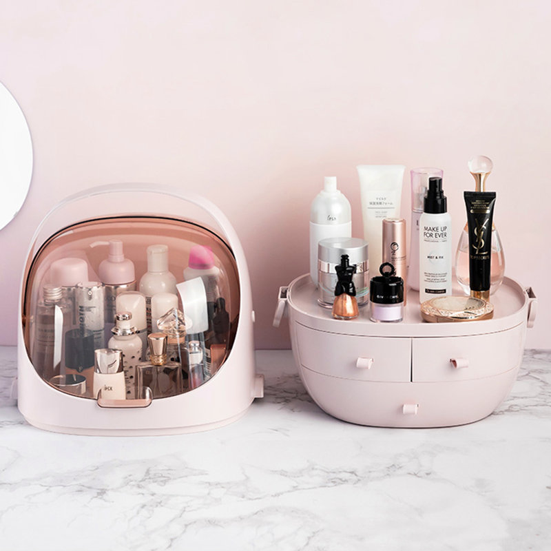 Dashauna Plastic Makeup Organiser, Pink