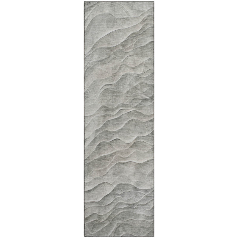 Premium Machine Washable Harjo AMF1614 Waves Rug, Runner 2'3" x 7'6"