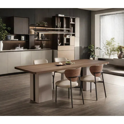 Stylish Woodgrain Rock Dining Table Sets.