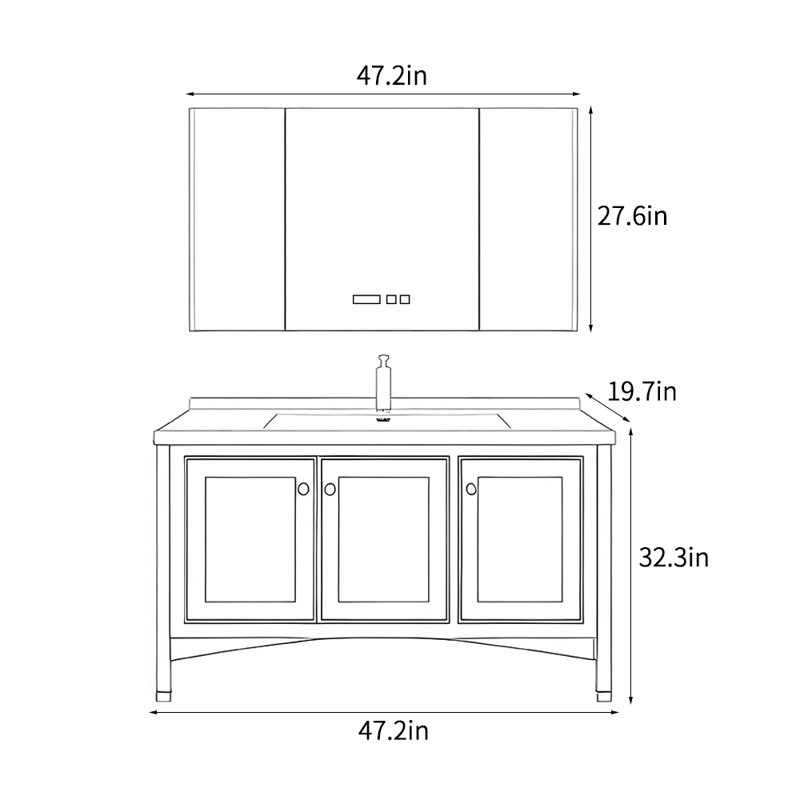 Meuble-lavabo simple de style chinois