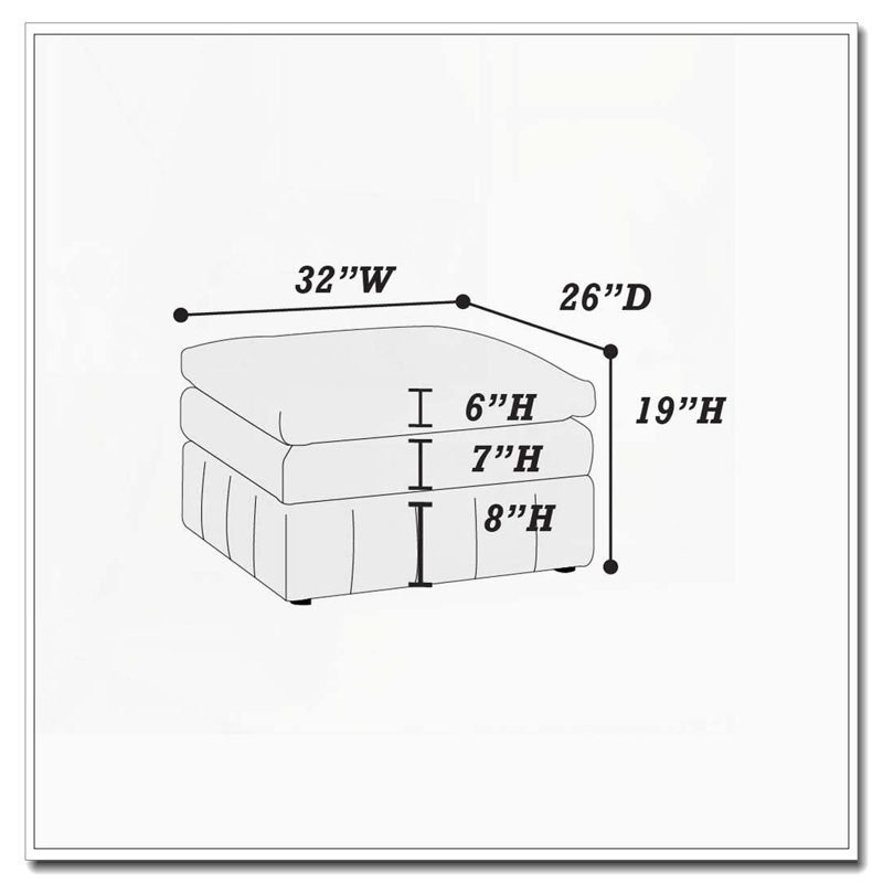 Repose-pieds modulaire contemporain avec coussin triple, Brun