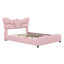 Lit pour grand lit avec tête et pied de lit papillon, lit plateforme tapissier en similicuir avec décor en métal doré-615491711