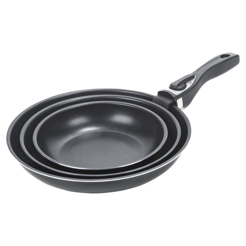 Symple Stuff Mekhag 3 Pieces Hard-Anodized Aluminum Non Stick Cookware Set