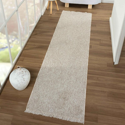 Textured Fringed Area Rug