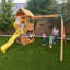 Portique en bois Castlewood, glissoire jaune-122659967