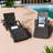 80'' Outdoor Wicker Chaise Lounge Chairs Set Of 2, Patio Rattan Reclining Chair Pullout Side Table Adjustable Backrest Ergonomic Wave Design Pool Sunbathing Recliners-100659558