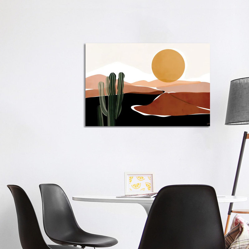 «Desert Calm» par Bria Nicole - impression d'art graphique, H 8 po x l 12 po x P 0,75 po, Toile tendue, Pas de tapis