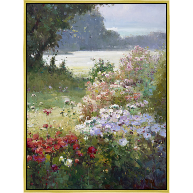 Garden By The Inlet Print, Gold, 42" H x 32" W
