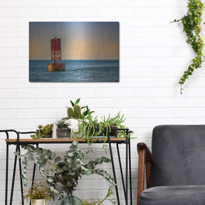 'Breakwater Bay 'Buoy On Casco Bay' by Rick Berk Metal Wall Art