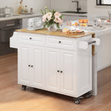 Reheem 45"W Solid Wood Kitchen Island with Drop Leaf