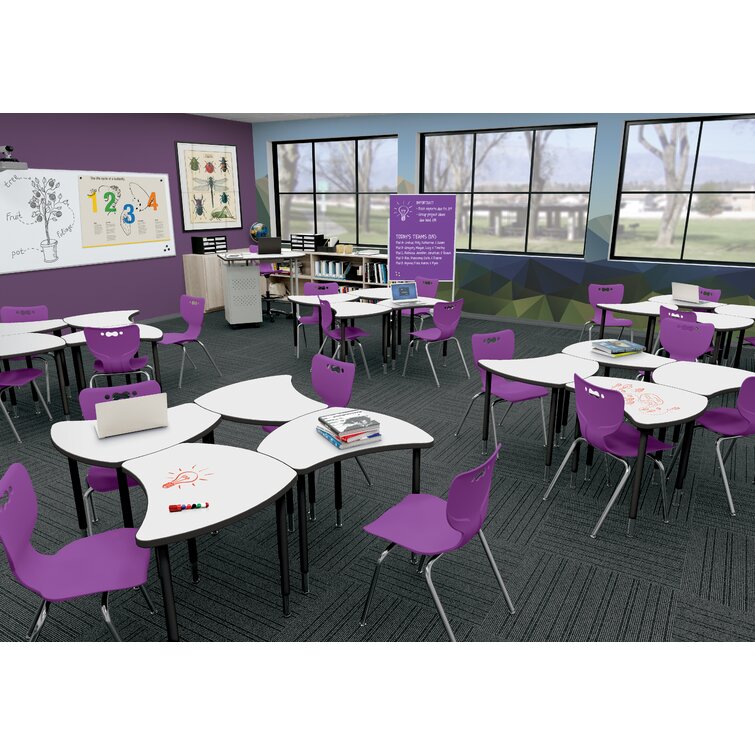 20 -Student Full Classroom Package: Desk and Chair Set with Teacher's Station and Mobile Glass Dry Erase Board