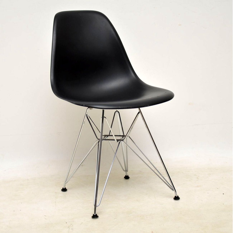 16.5'' H Dining Chair, Black, Chrome, 1