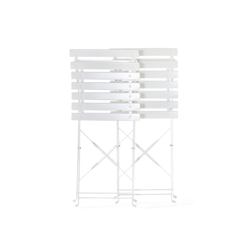 Colm 2 - Person Metal Patio Dining Set with Round Table, White