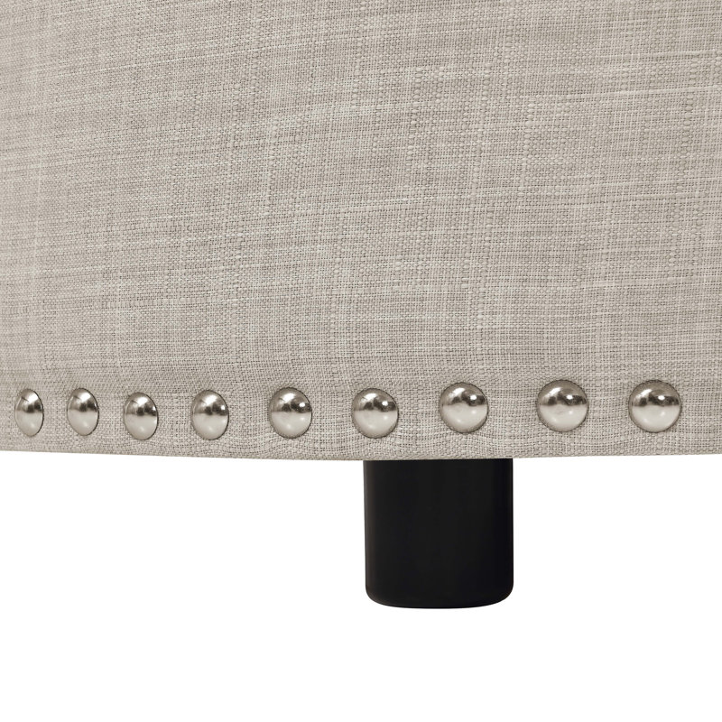 Tufted Storage Ottoman, Almond