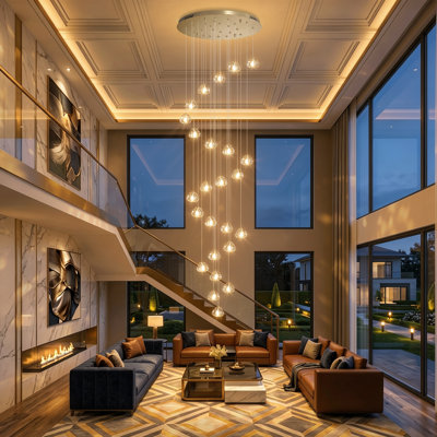 25-light Dimmable Crystal Chandelier
