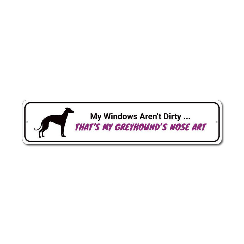 Plaque en aluminium Greyhound Dog, H 4 po x l 18 po x P 0,04 po