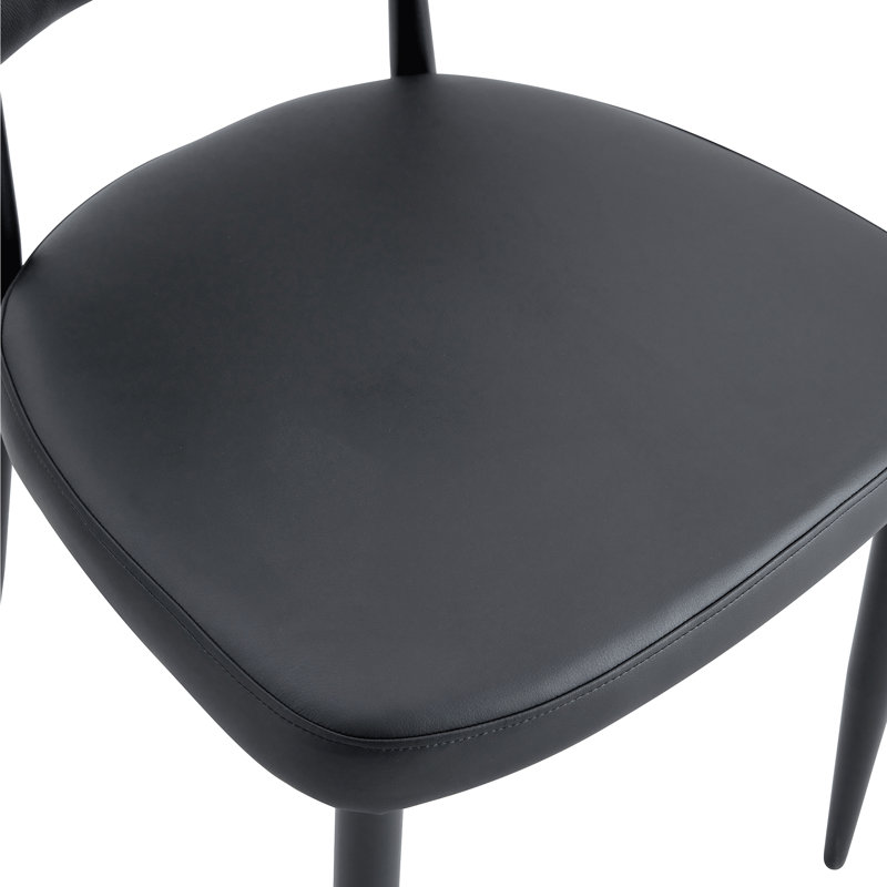 Ensembles de tables de salle à manger modernes en bois brun avec chaises ergonomiques noires pour la cuisine et la salle à manger