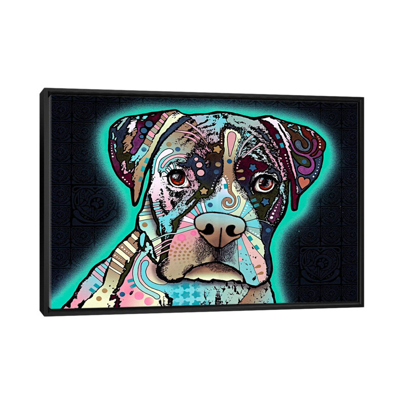 «Love Thy Boxer», impression sur toile, H 18 po x l 26 po x P 1,5 po, Cadre noir