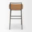 Tabouret de bar Mylo, hauteur totale 85 cm, assise en similicuir beige, structure en métal noir