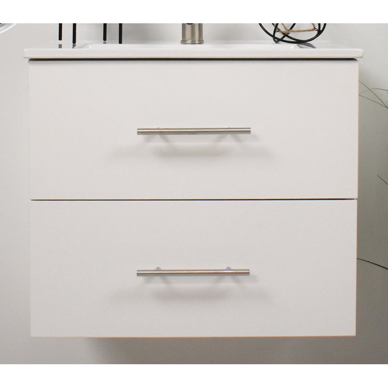 Base de meuble-lavabo mural simple 29 po Abdirahman, Blanc