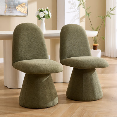 Chaise de salle à manger rembourrée pivotante à 360 degrés tout compris, chaise de salle à manger moderne avec dossier