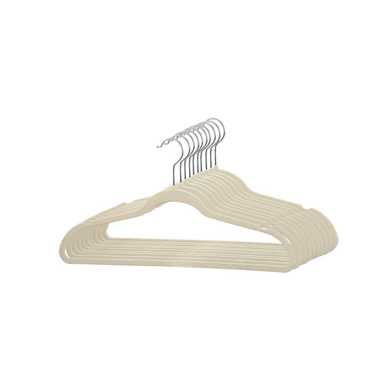 Cintre standard en plastique antidérapant pour robe / chandail / chandail, Ivoire, 10