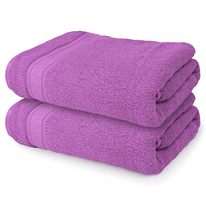 Kimmberly 35" x 70" 2 Piece Oversized Bath Linen Set, 100% Cotton Bath Towels for Bathroom, Soft Towels, Lemon Yellow