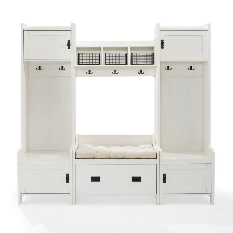 Portemanteau avec banc Jones Street, Blanc vieilli