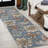 Jahnaya Modern Botanical Flower Blue/Orange/Cream Rug-73699991